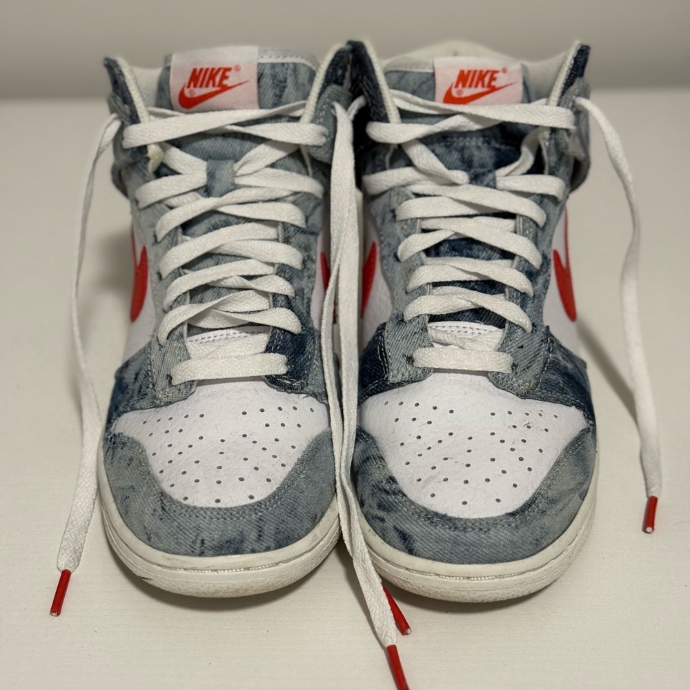 Nike Women High-Top Sneakers - Red, White, and Blue